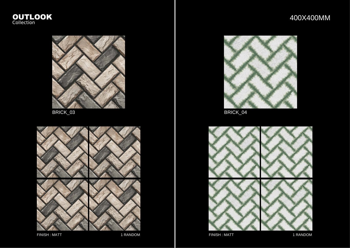 Brick 400x400mm outdoor tile