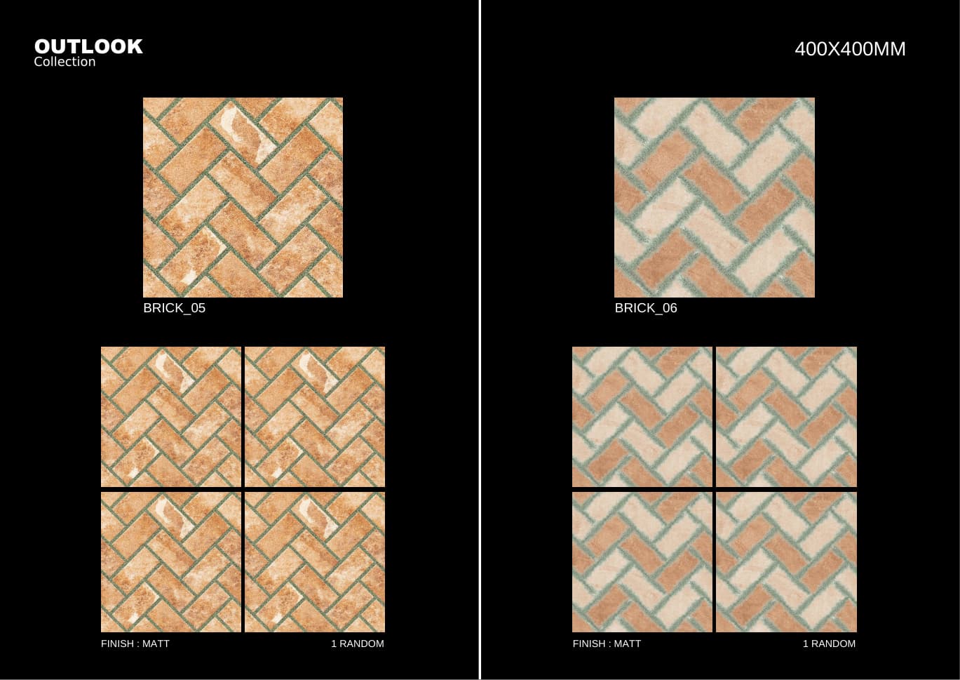 Brick 400x400mm outdoor tile