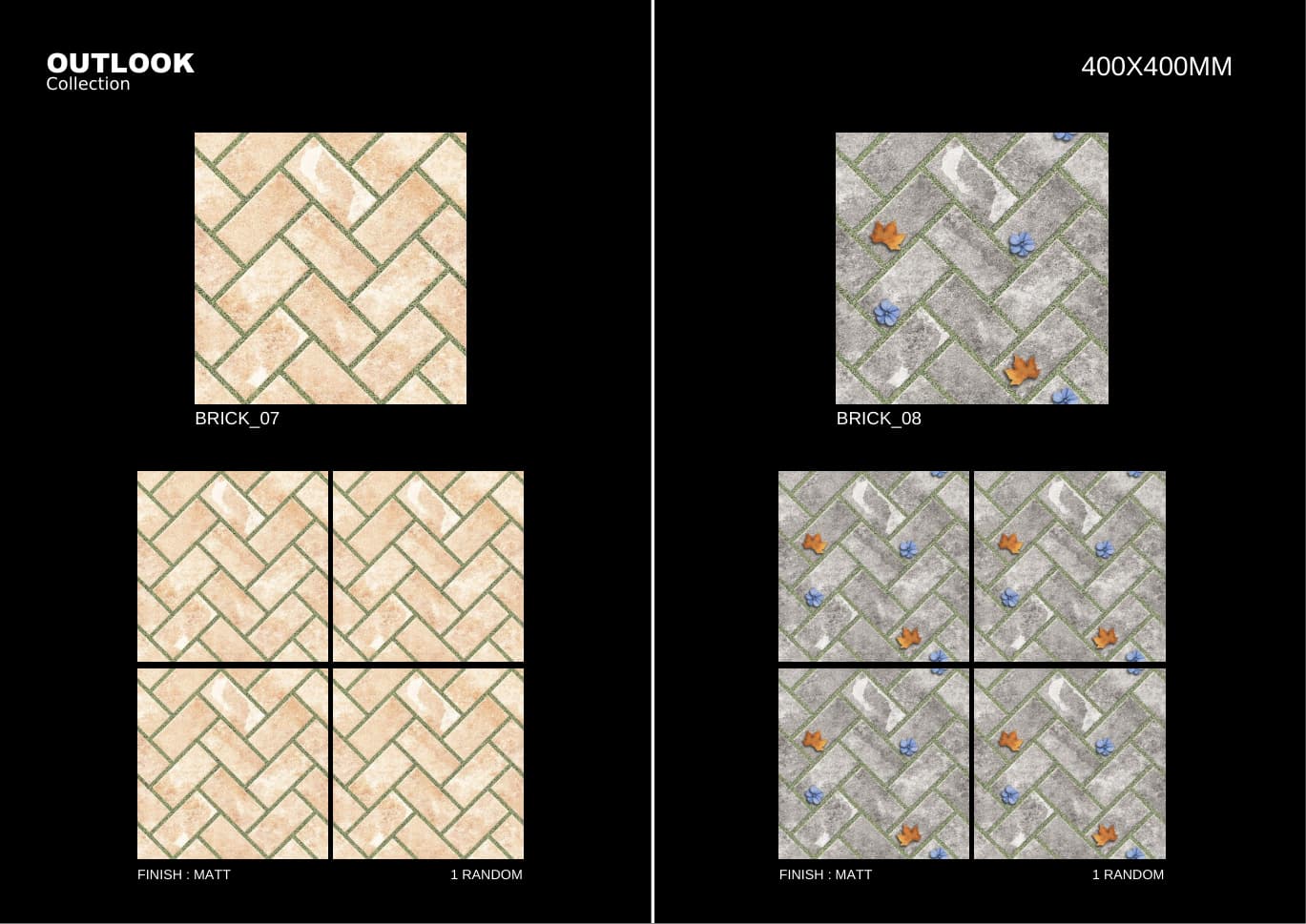 Brick 400x400mm outdoor tile