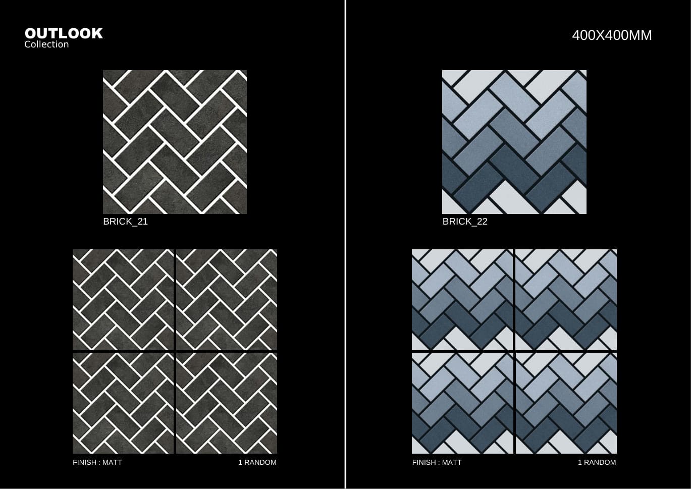 Brick 400x400mm outdoor tile