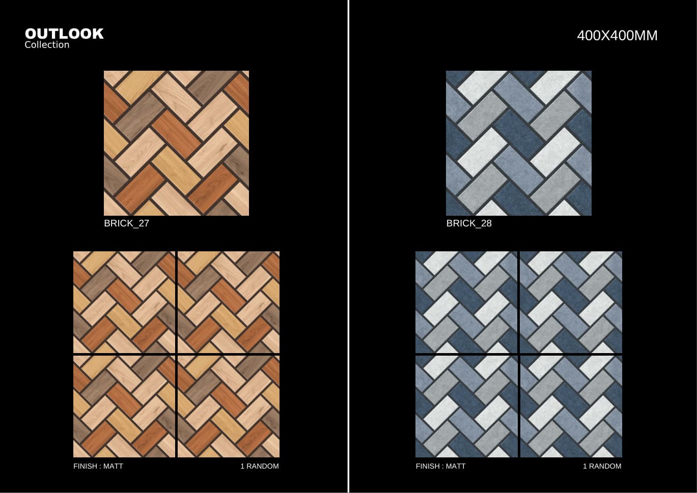 Brick 400x400mm outdoor tile