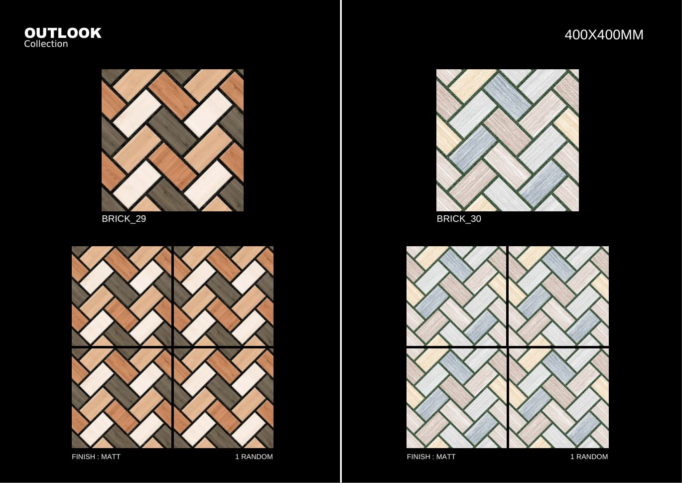 Brick 400x400mm outdoor tile