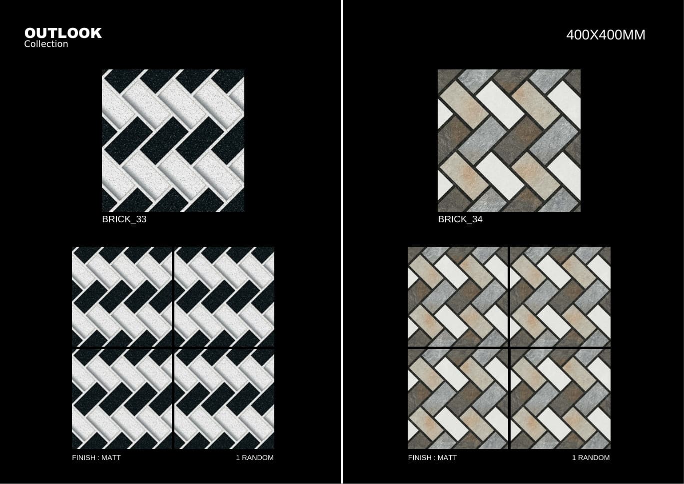 Brick 400x400mm outdoor tile