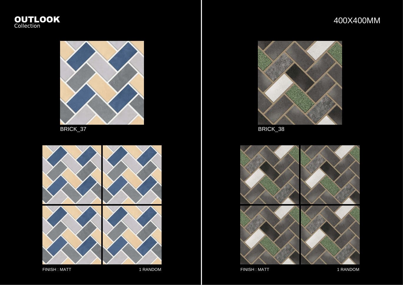 Brick 400x400mm outdoor tile