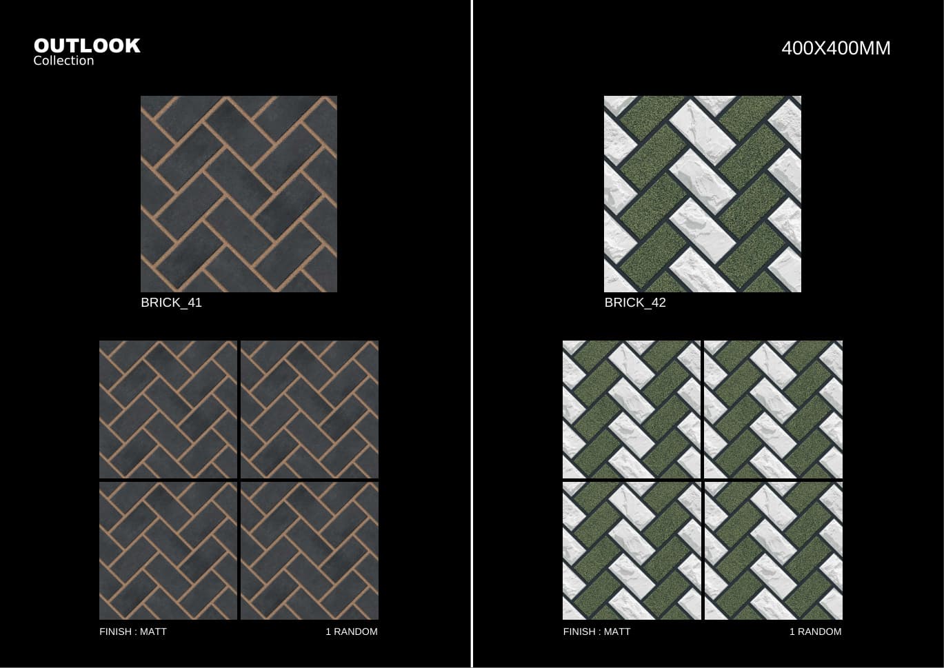 Brick 400x400mm outdoor tile