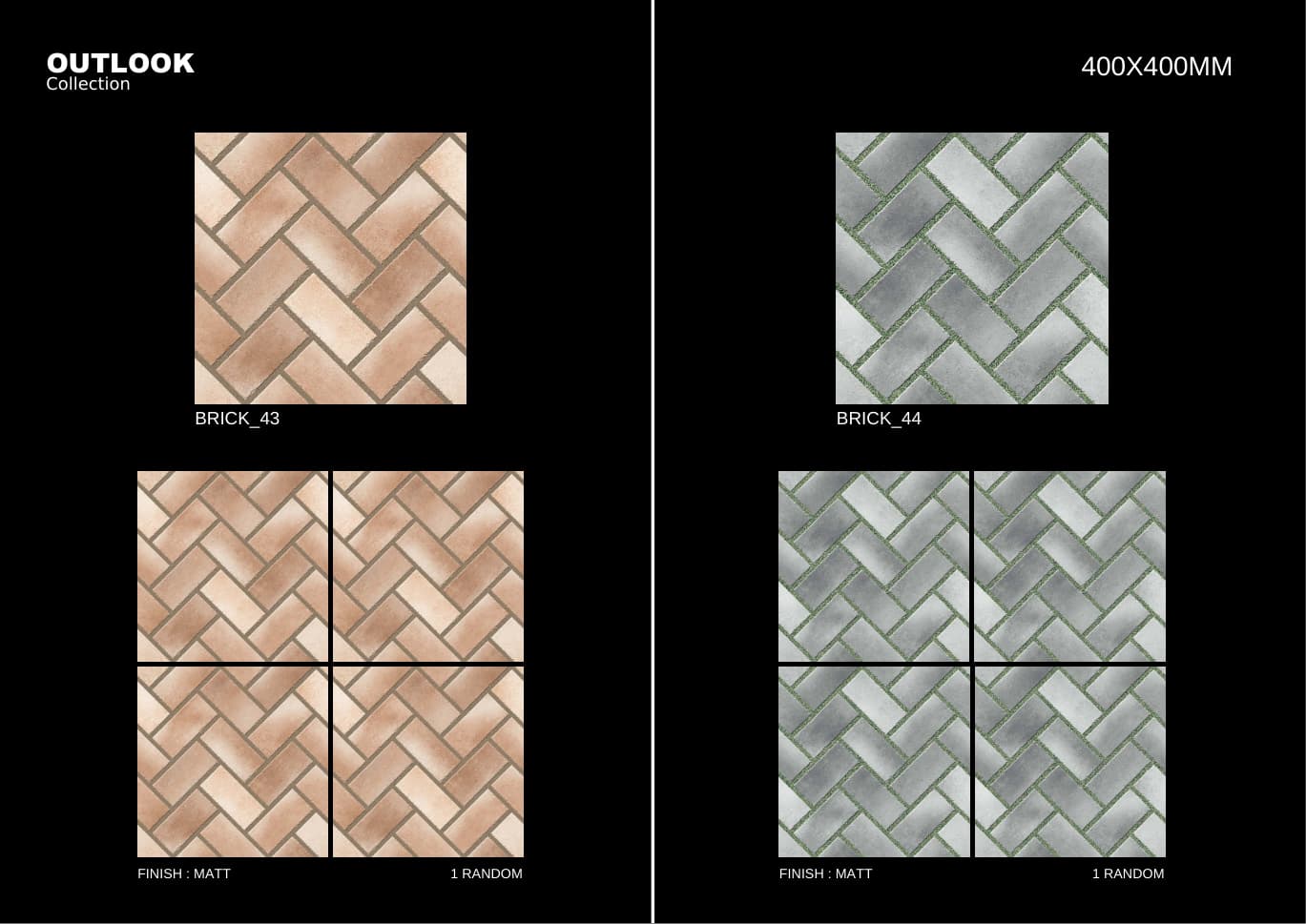 Brick 400x400mm outdoor tile