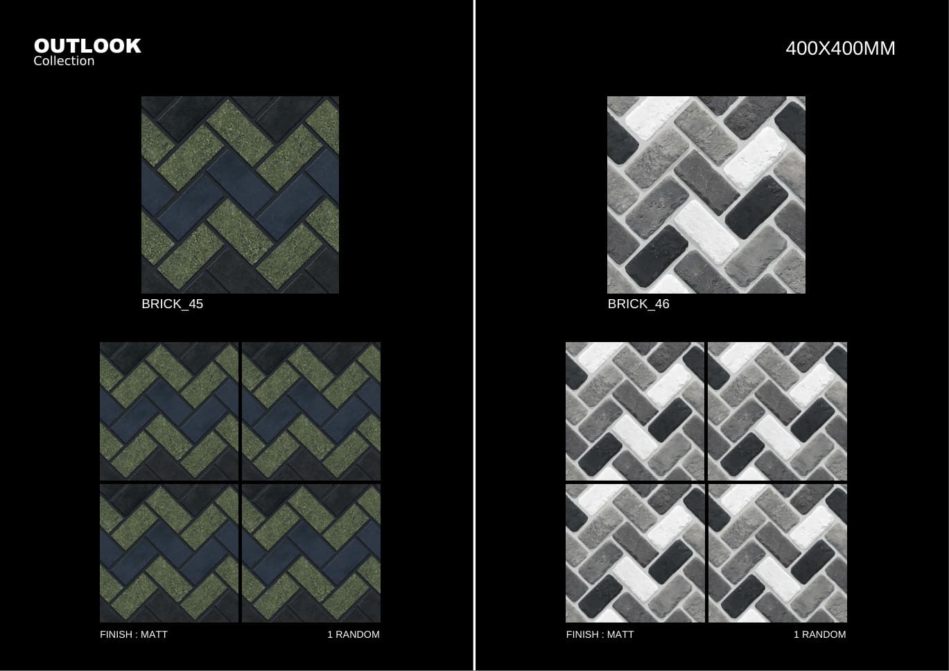 Brick 400x400mm outdoor tile