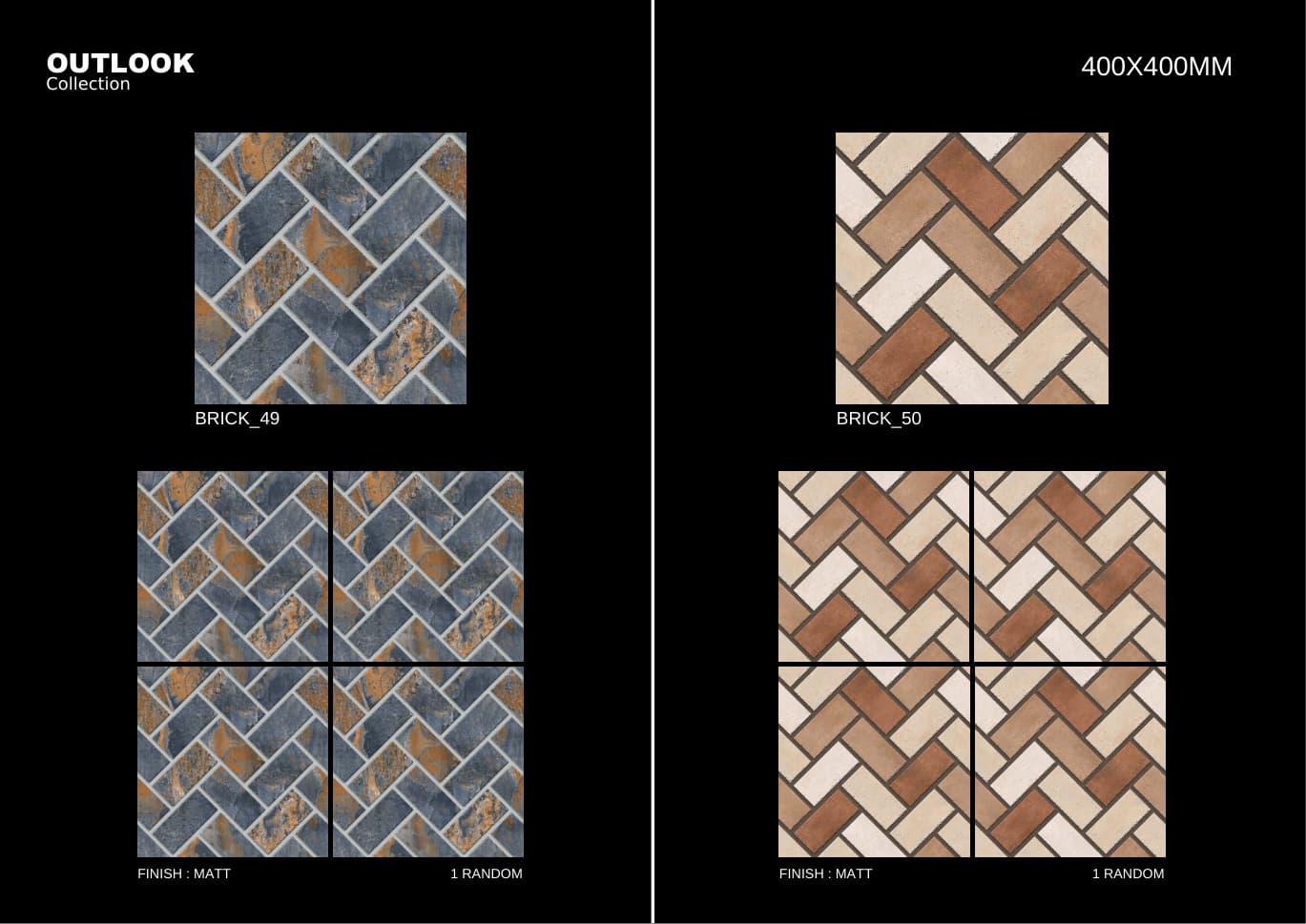 Brick 400x400mm outdoor tile
