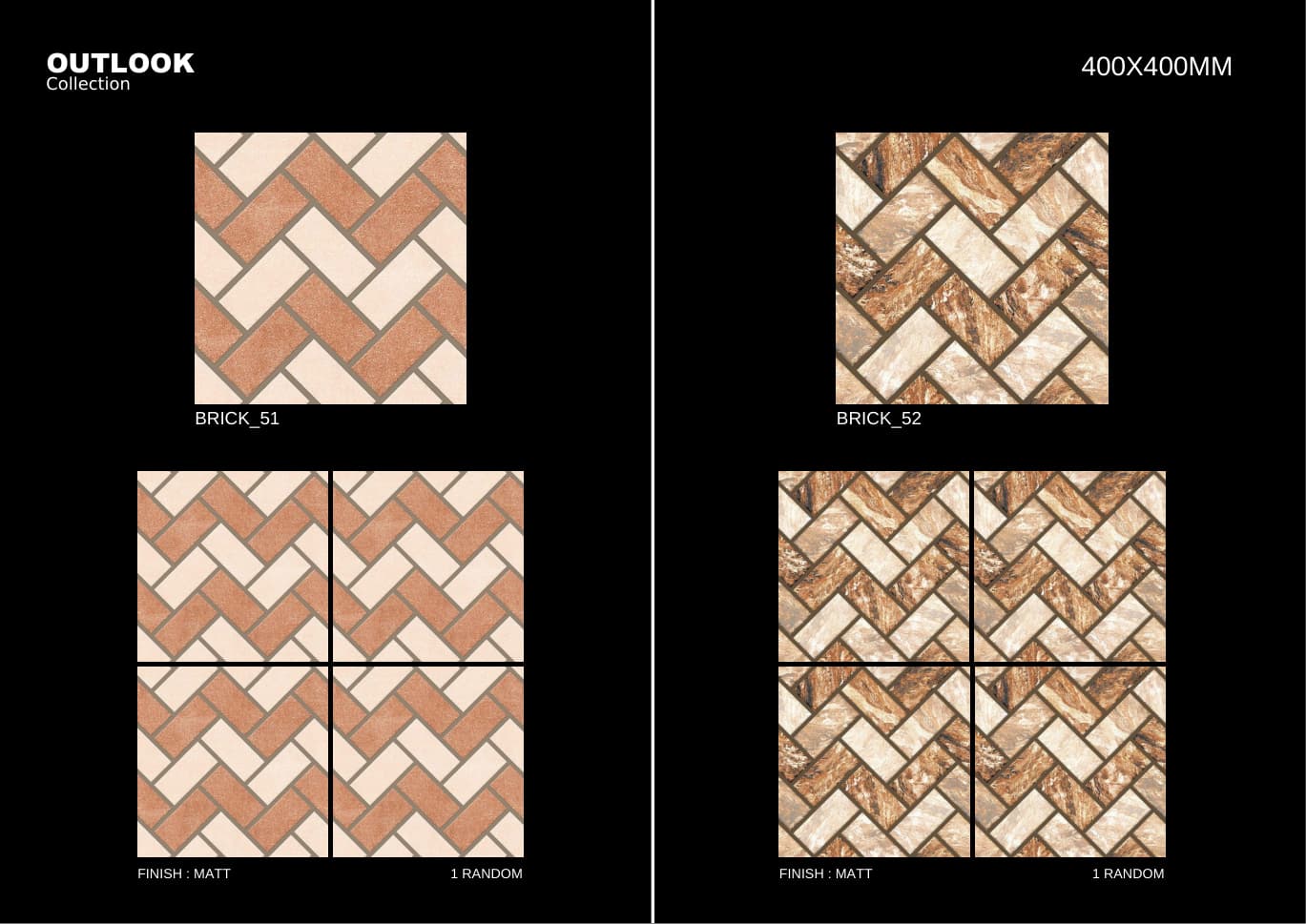 Brick 400x400mm outdoor tile