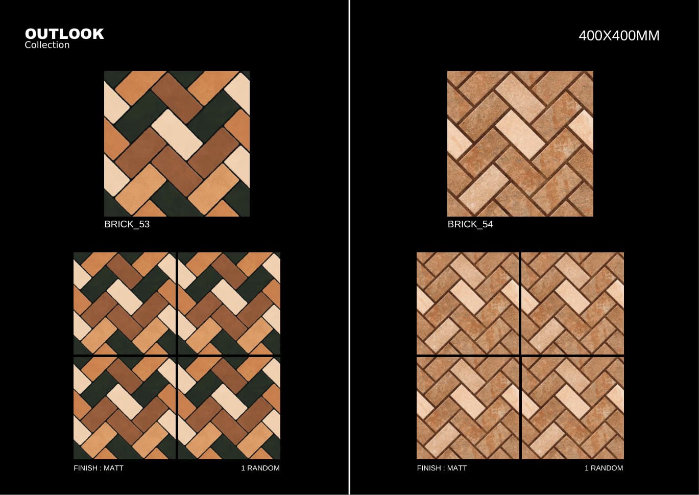 Brick 400x400mm outdoor tile