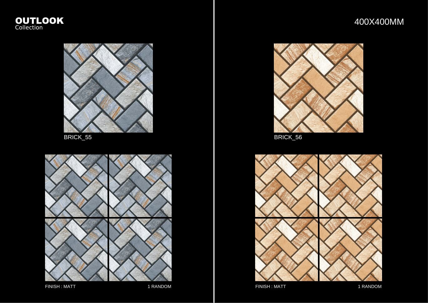 Brick 400x400mm outdoor tile