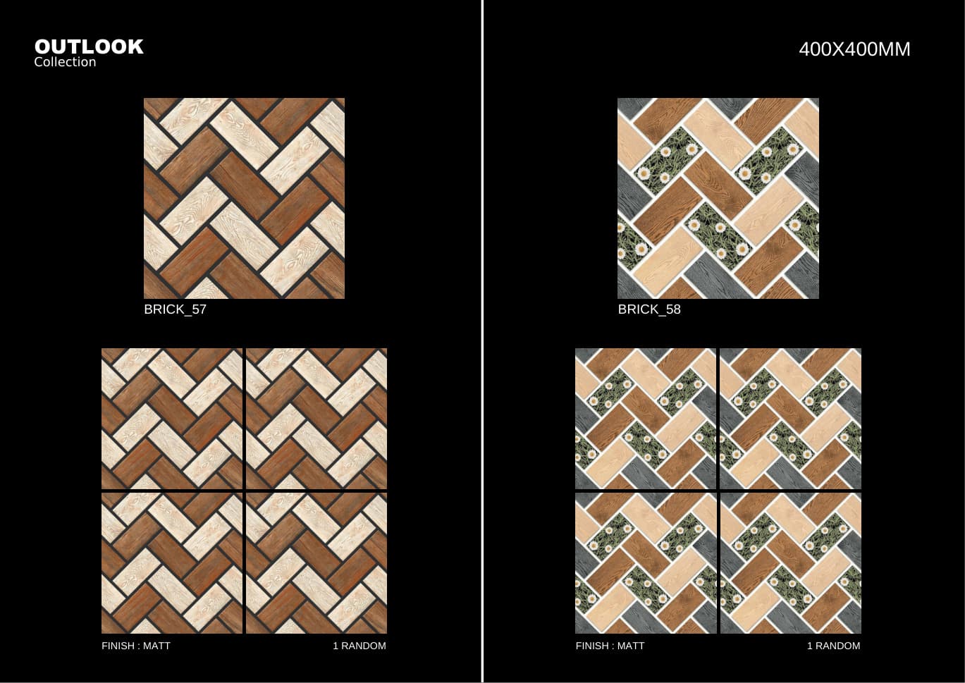 Brick 400x400mm outdoor tile