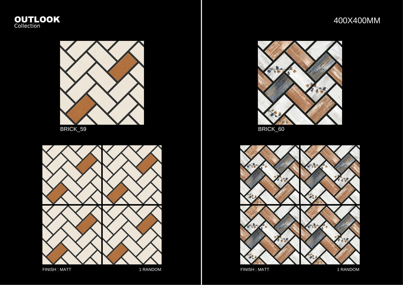 Brick 400x400mm outdoor tile