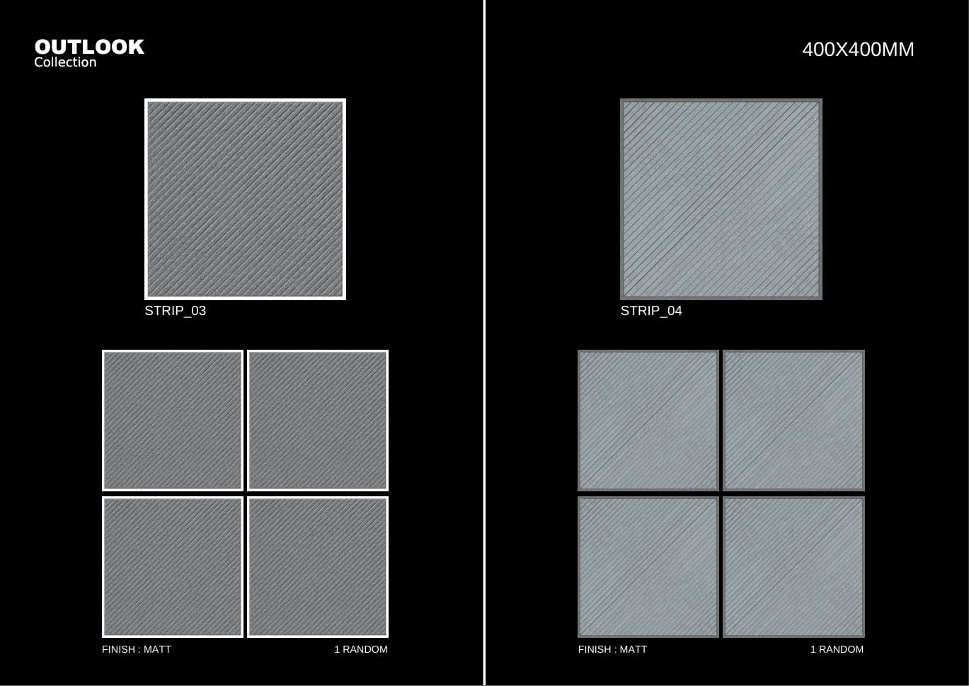 Strip 400x400mm outdoor tile