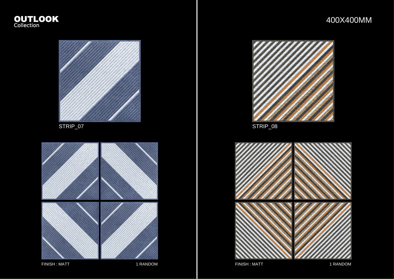 Strip 400x400mm outdoor tile