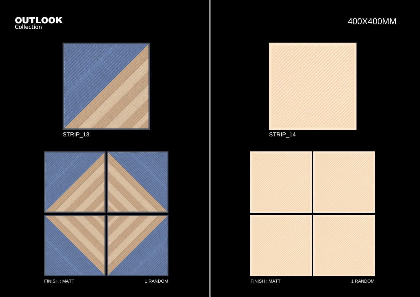 Strip 400x400mm outdoor tile