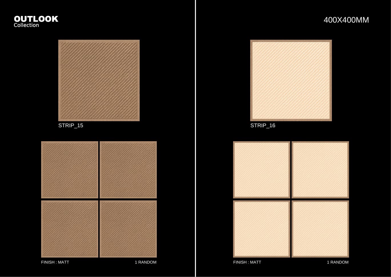 Strip 400x400mm outdoor tile