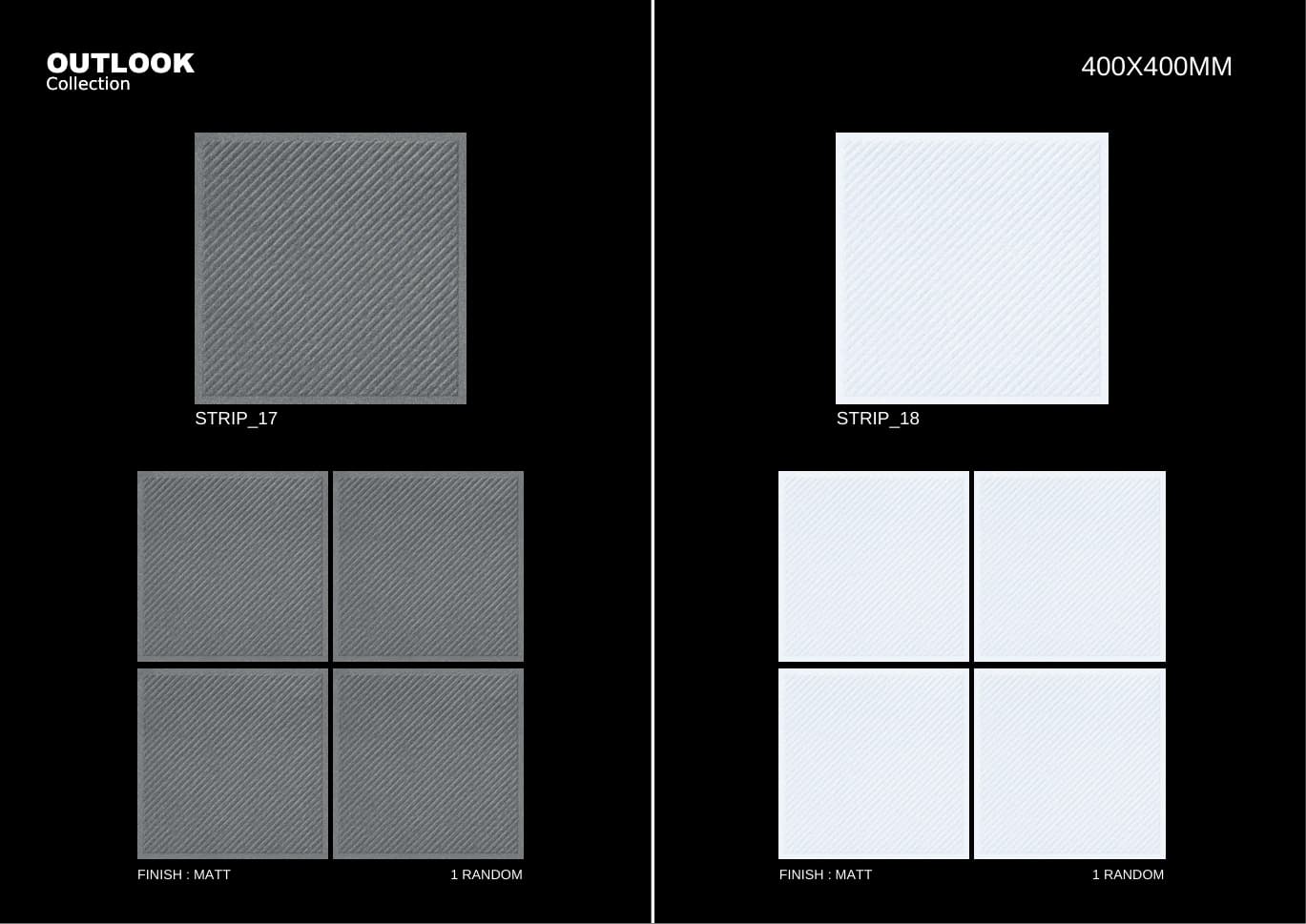 Strip 400x400mm outdoor tile
