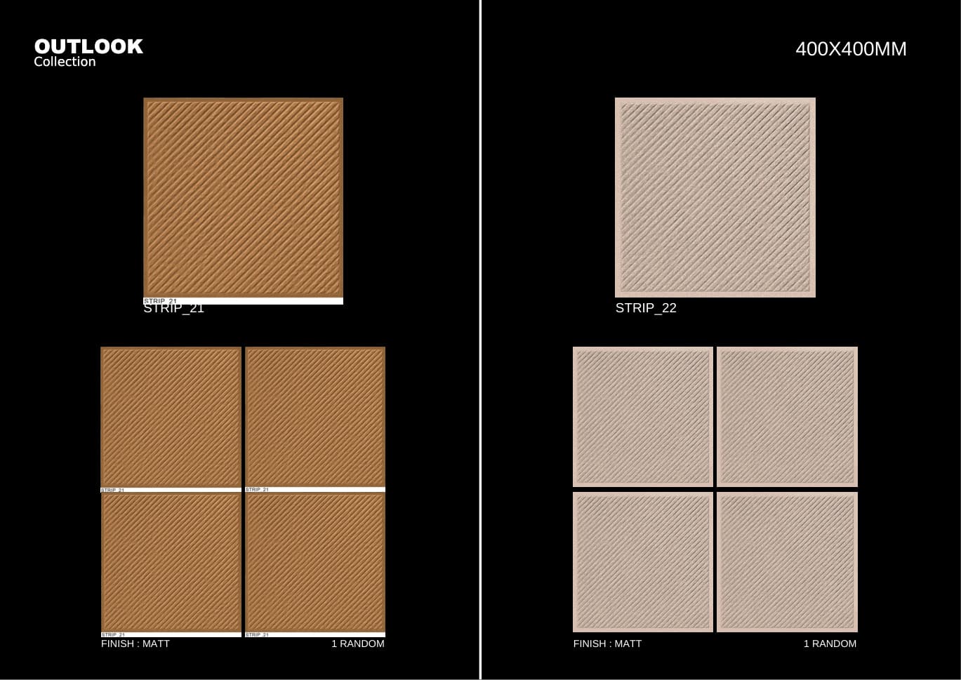 Strip 400x400mm outdoor tile