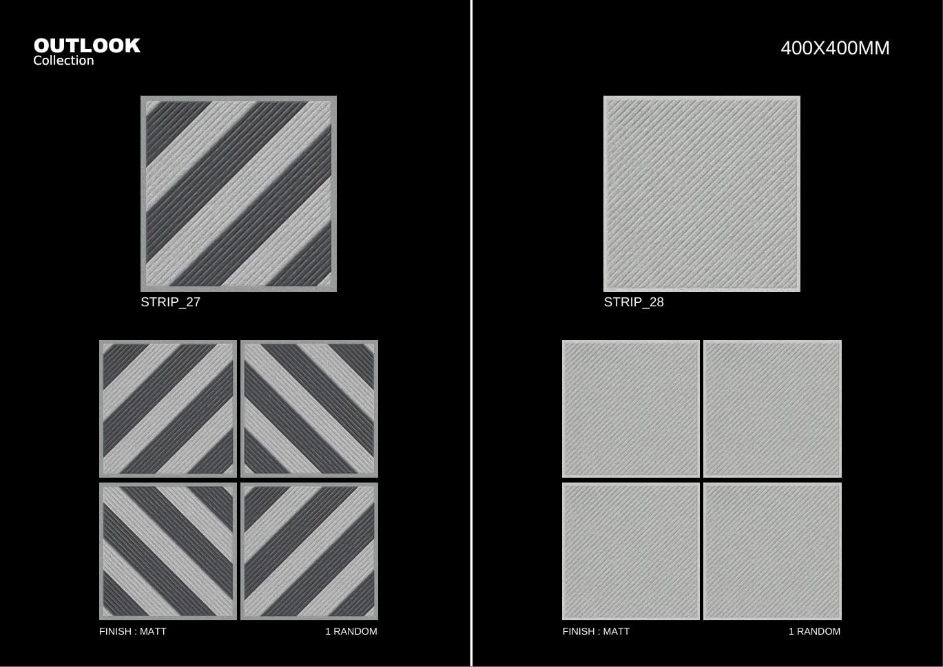 Strip 400x400mm outdoor tile