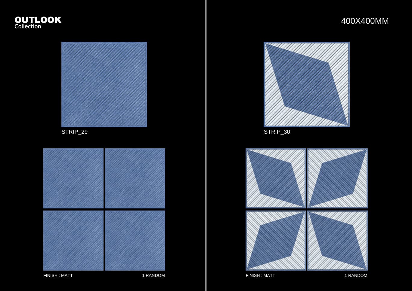 Strip 400x400mm outdoor tile