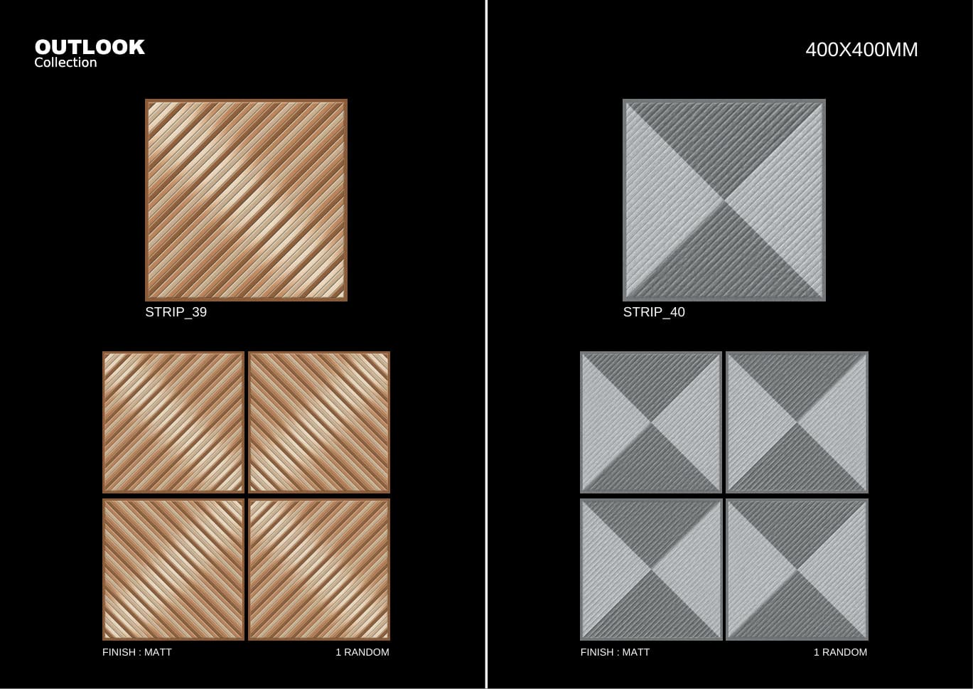 Strip 400x400mm outdoor tile