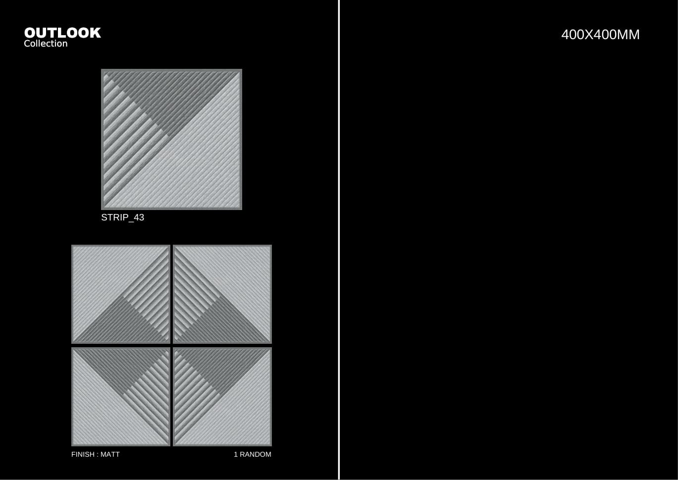 Strip 400x400mm outdoor tile