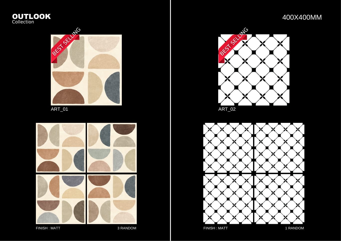 Art 400x400mm outdoor tile