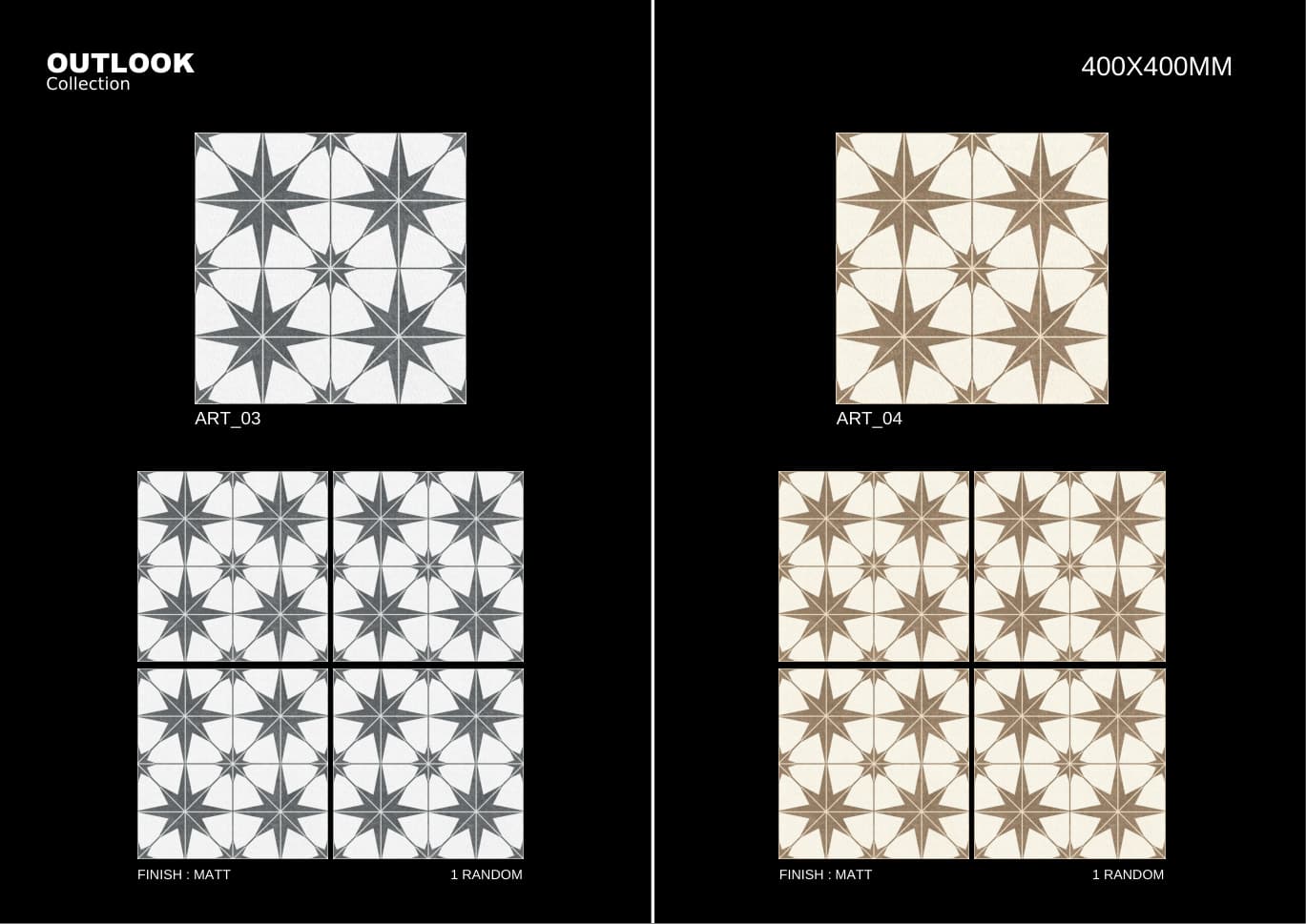 Art 400x400mm outdoor tile