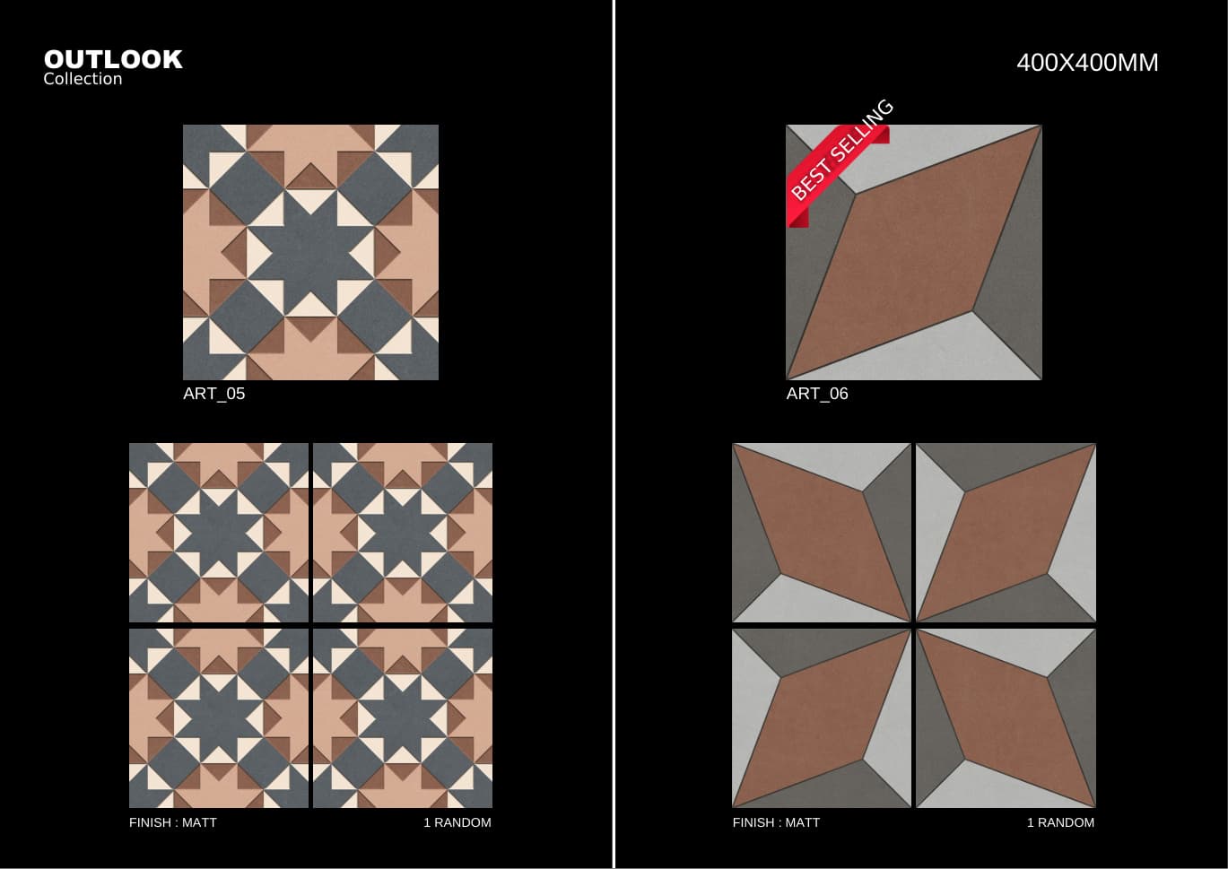 Art 400x400mm outdoor tile