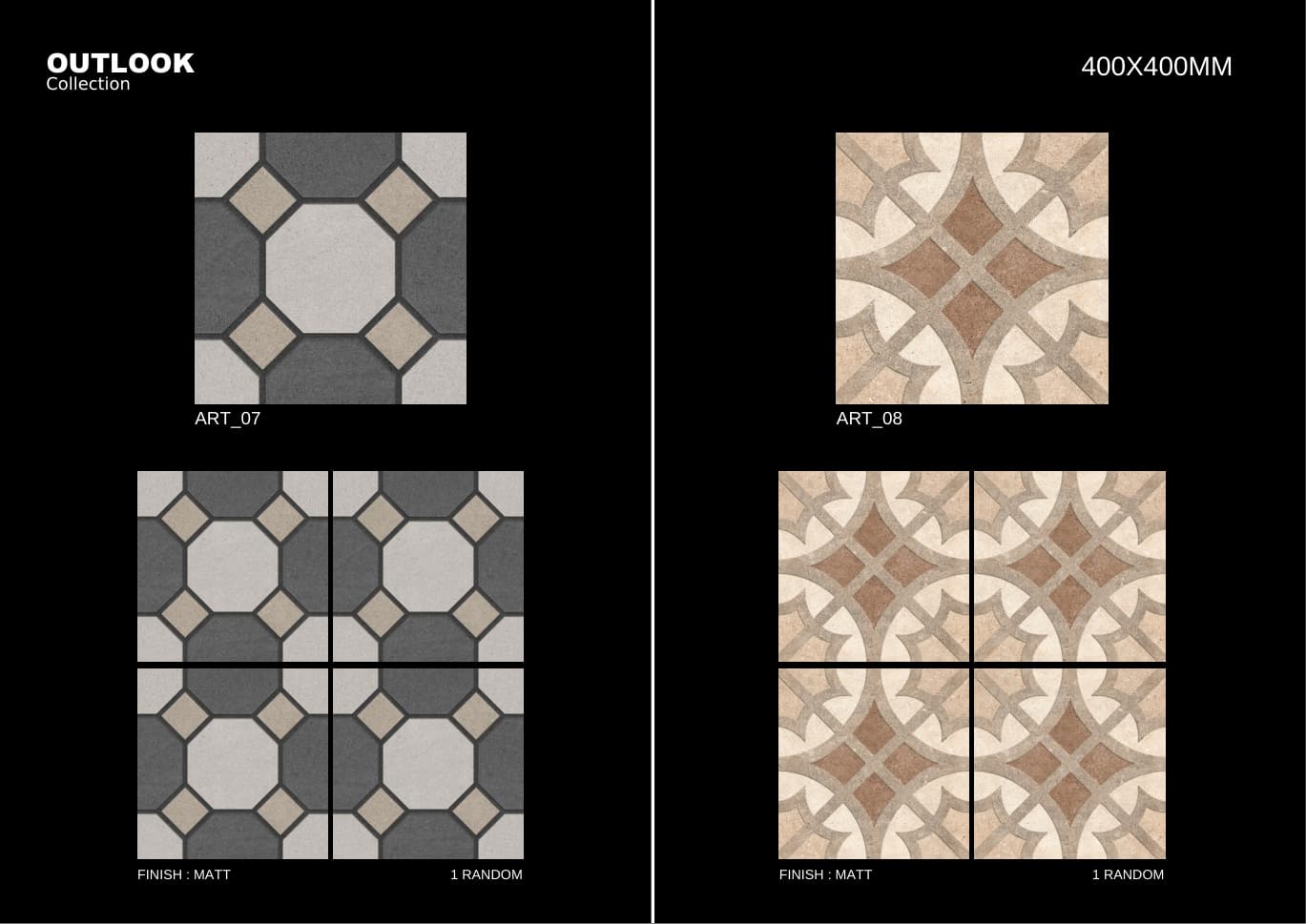 Art 400x400mm outdoor tile
