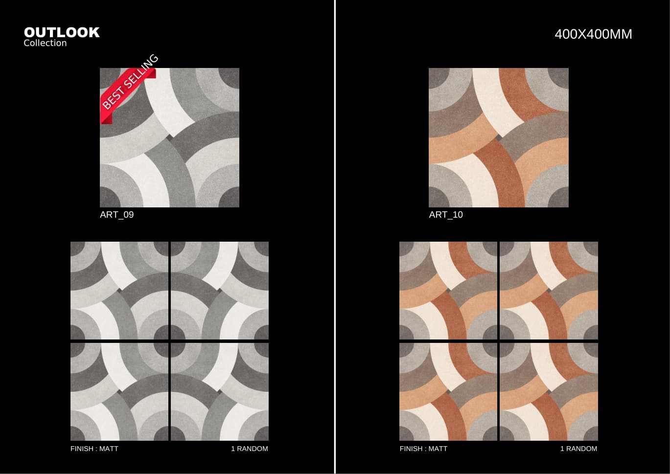 Art 400x400mm outdoor tile