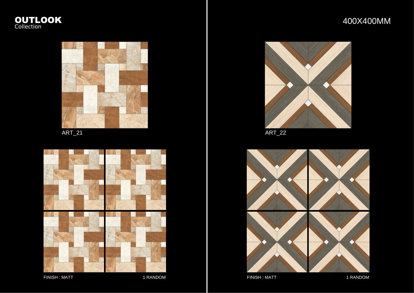 Art 400x400mm outdoor tile