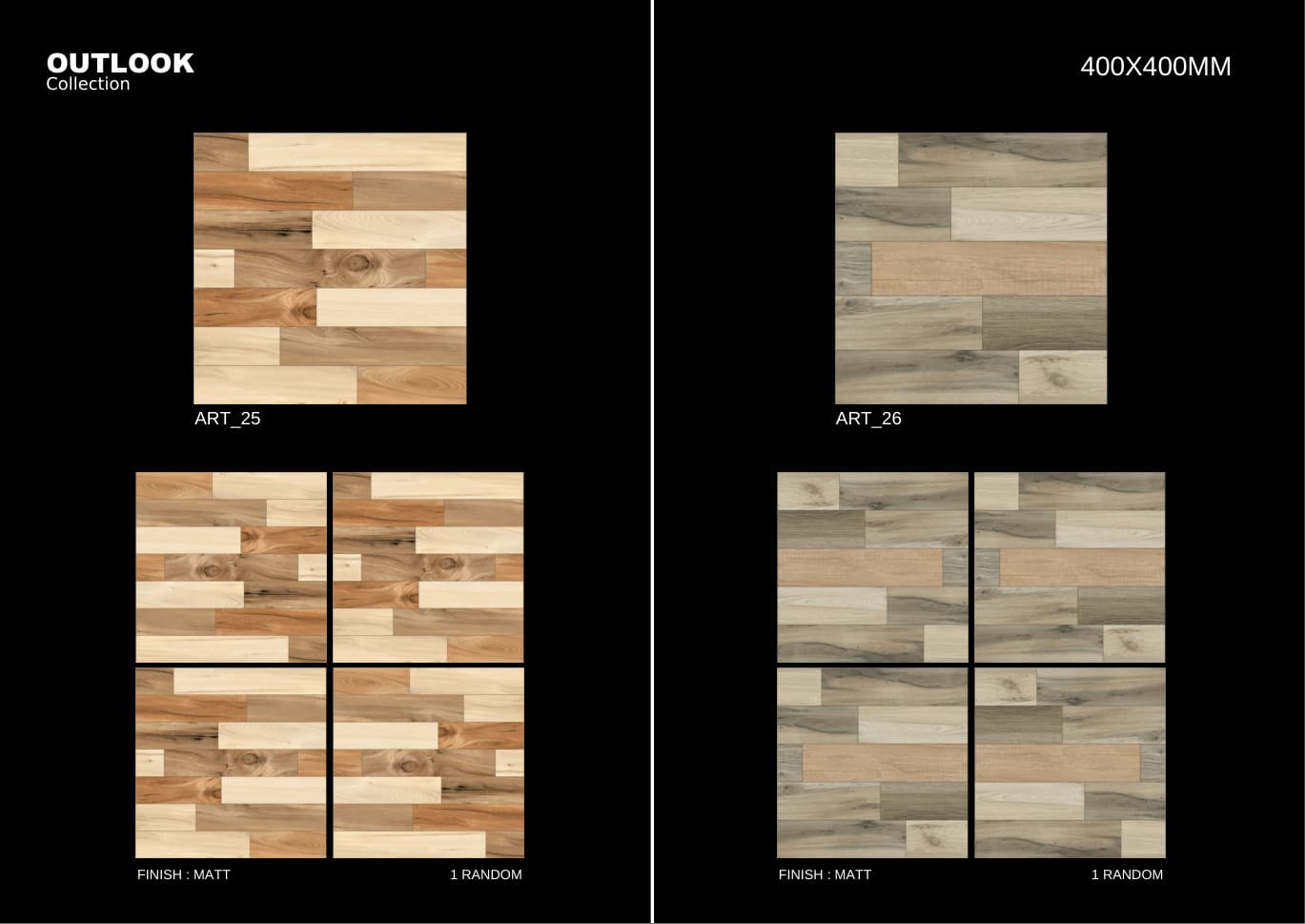 Art 400x400mm outdoor tile