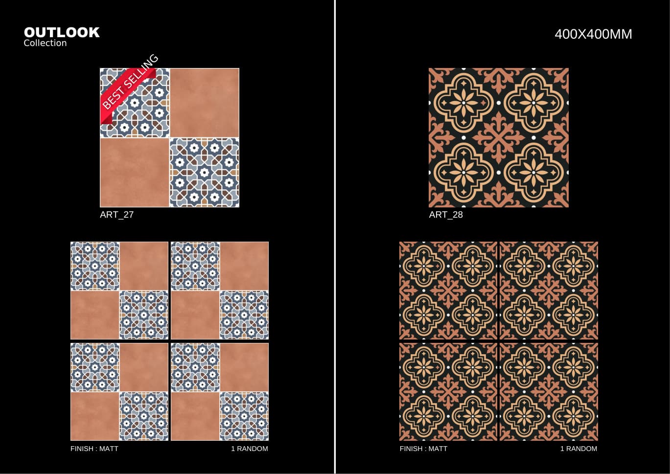 Art 400x400mm outdoor tile