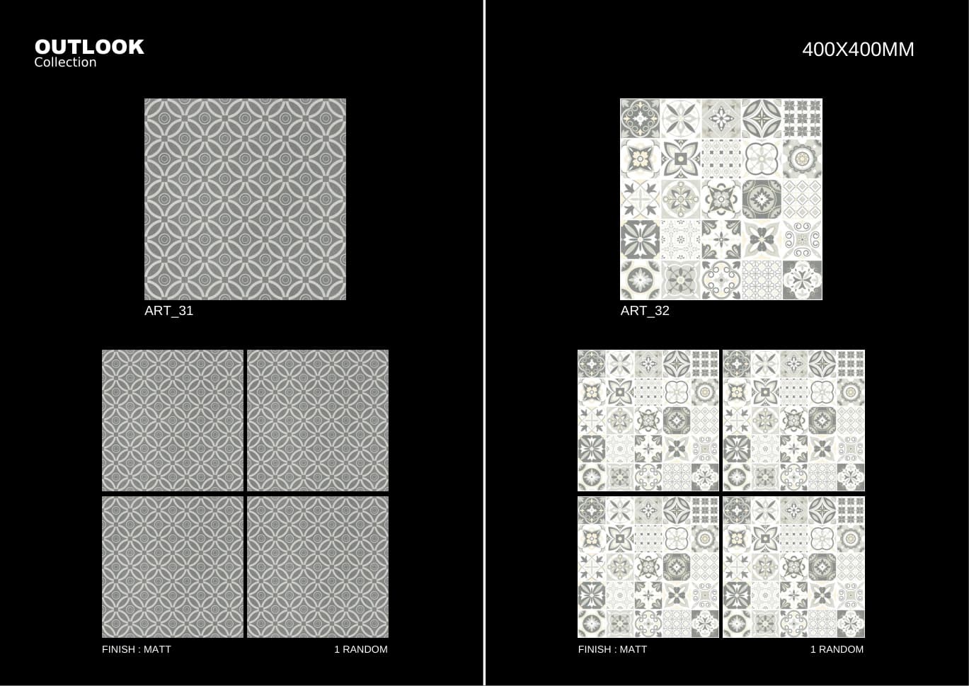 Art 400x400mm outdoor tile
