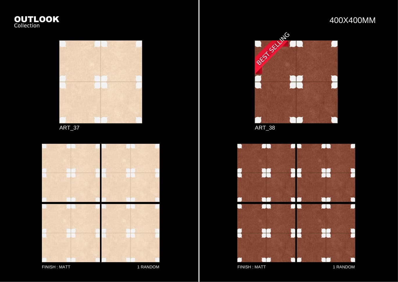 Art 400x400mm outdoor tile