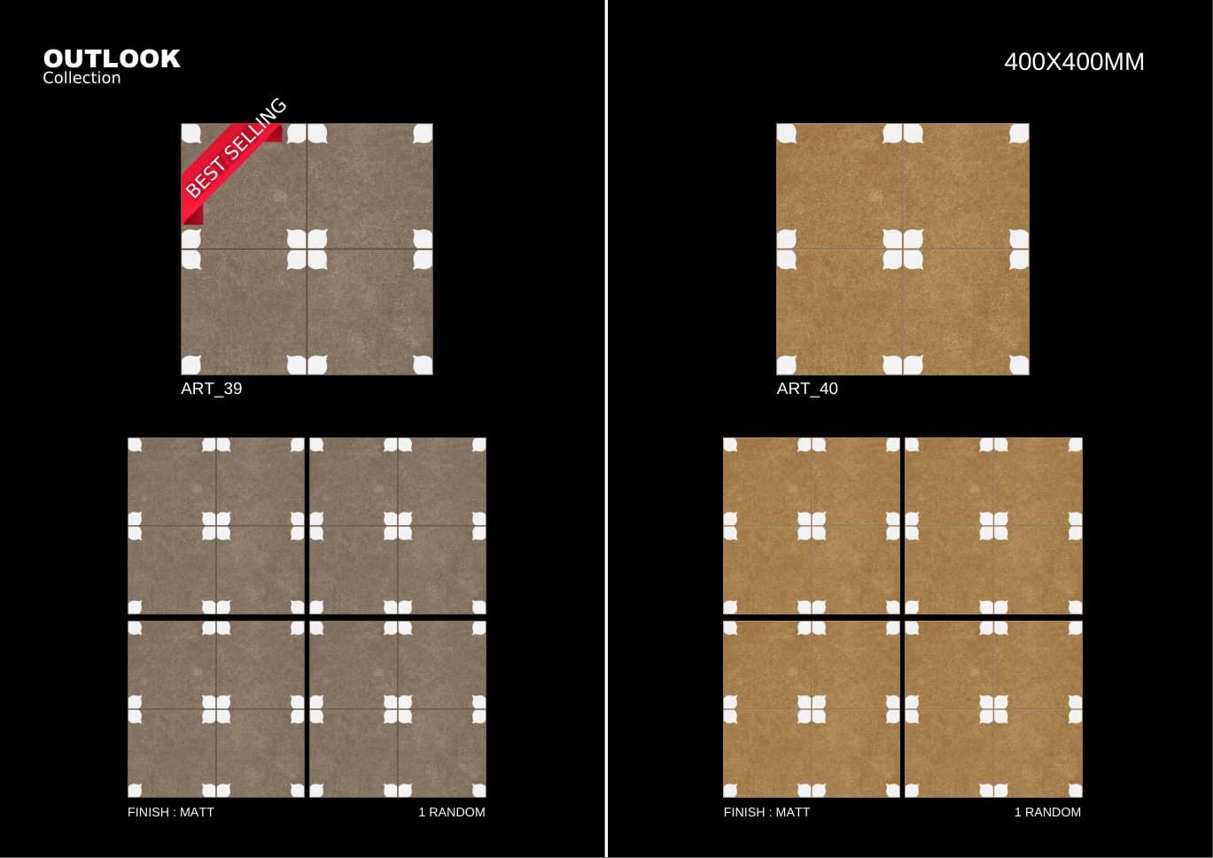 Art 400x400mm outdoor tile