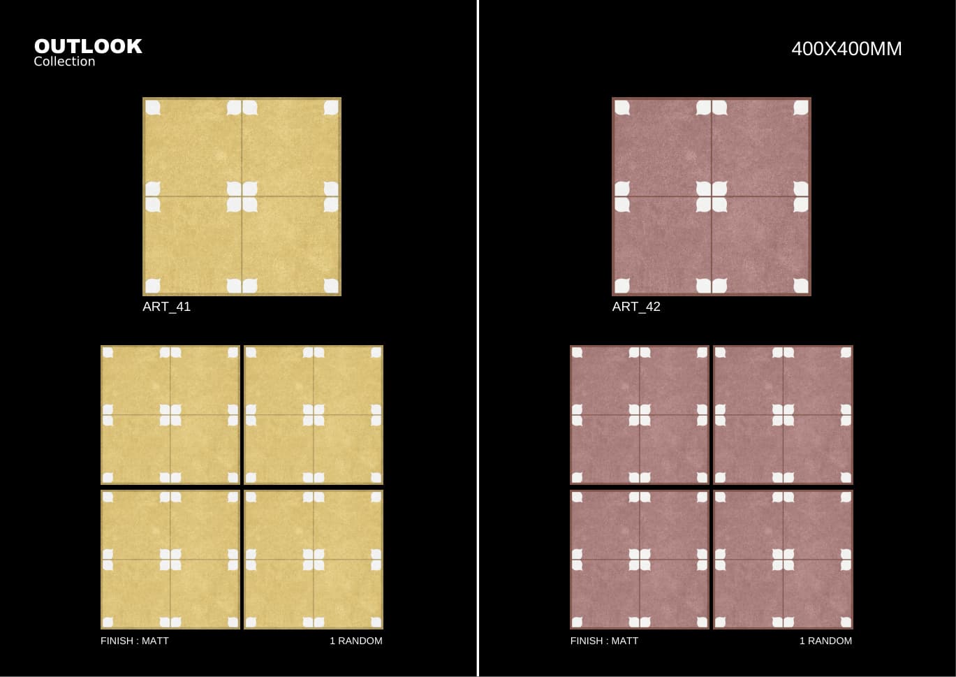 Art 400x400mm outdoor tile