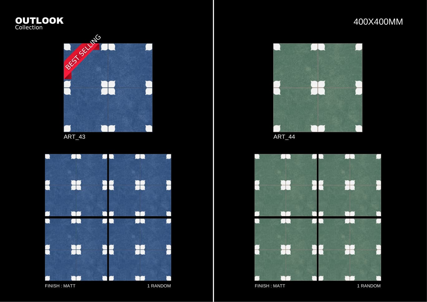 Art 400x400mm outdoor tile