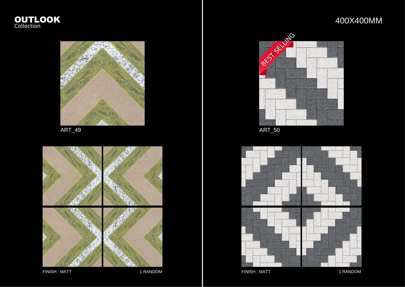 Art 400x400mm outdoor tile