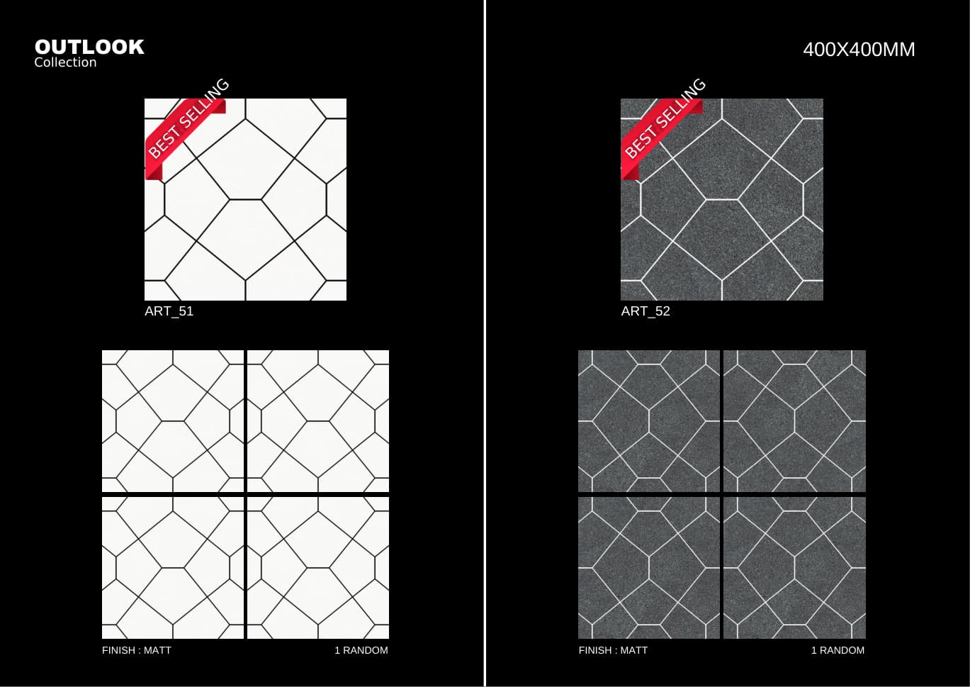 Art 400x400mm outdoor tile
