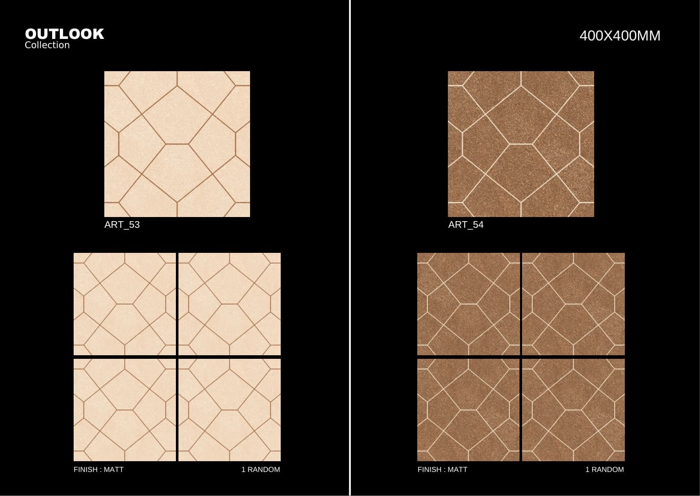 Art 400x400mm outdoor tile