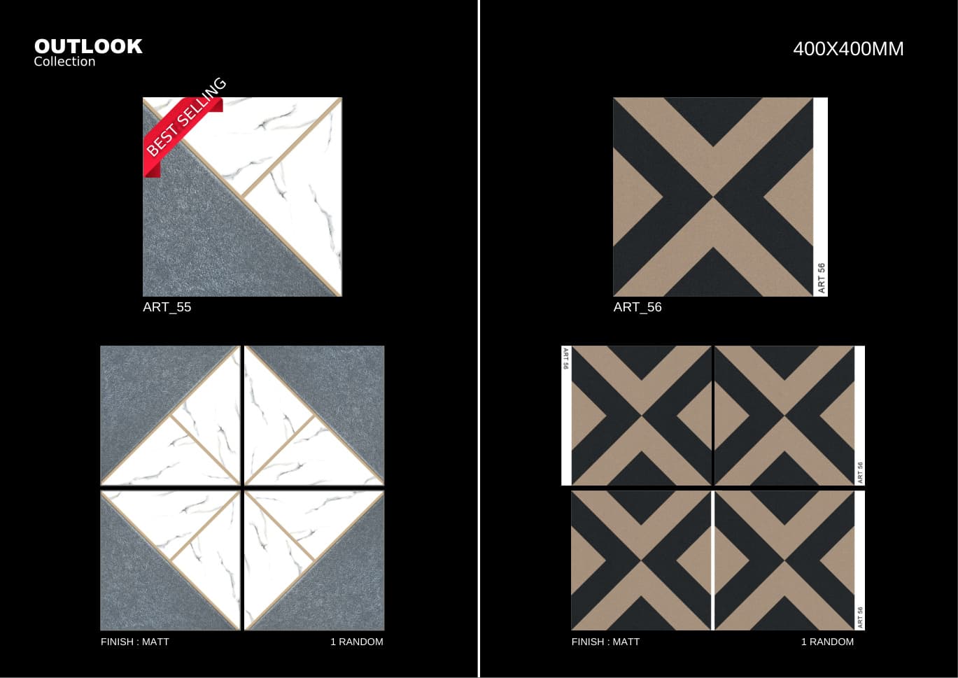 Art 400x400mm outdoor tile