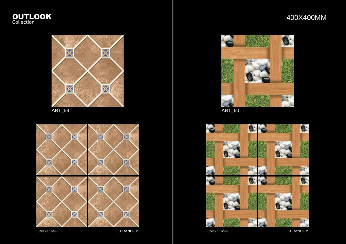 Art 400x400mm outdoor tile