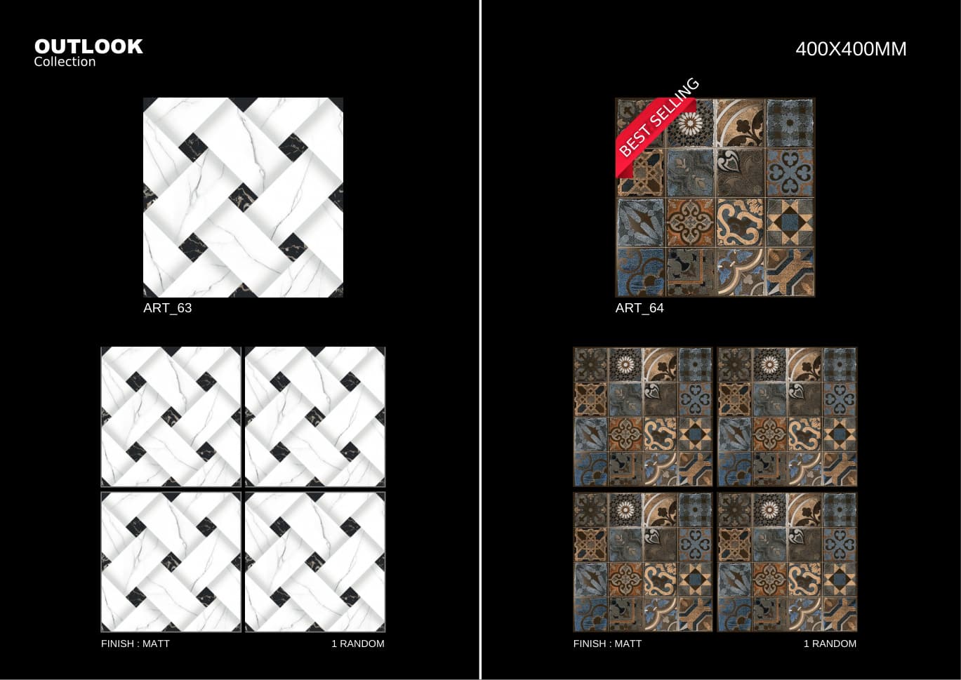 Art 400x400mm outdoor tile
