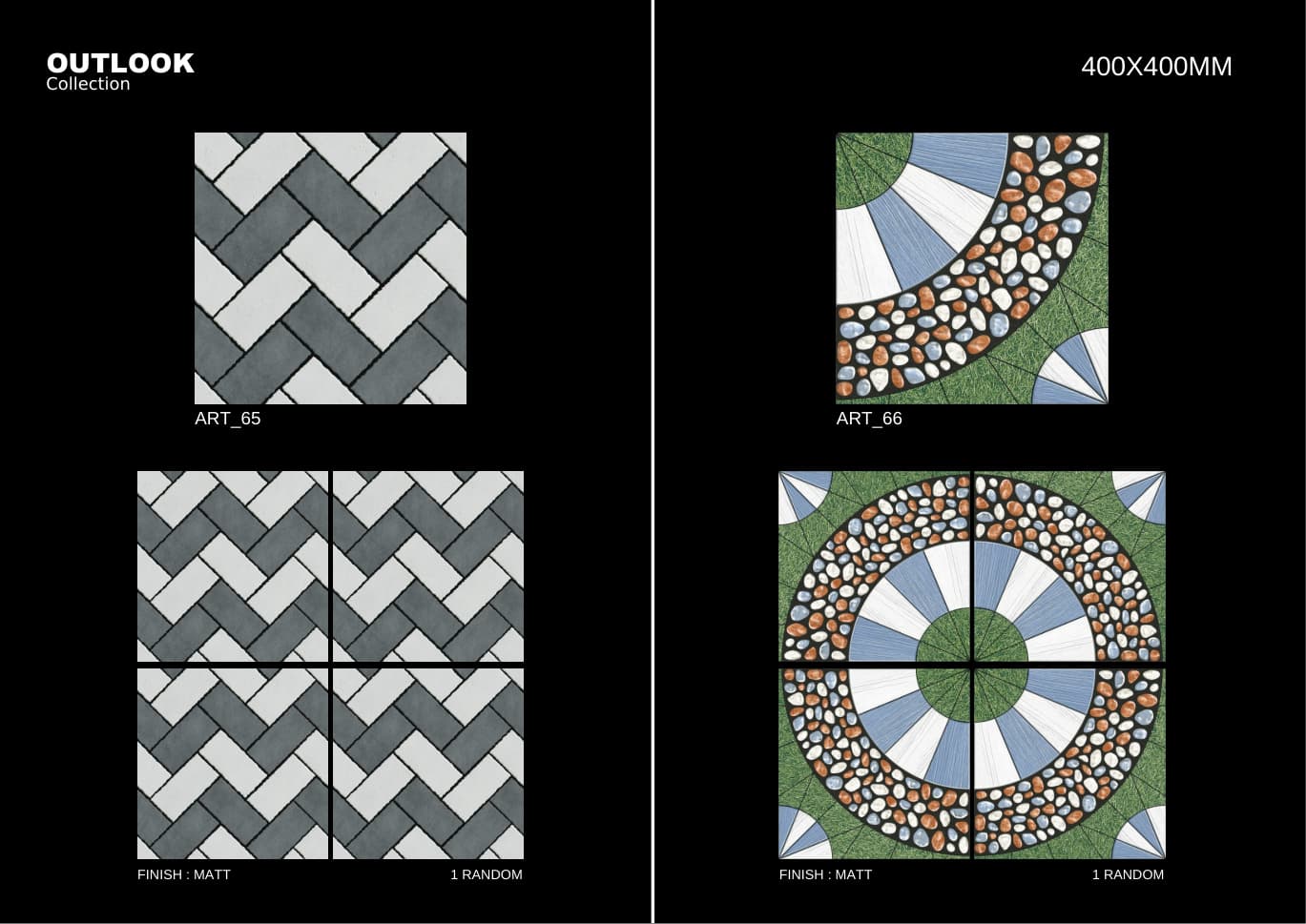 Art 400x400mm outdoor tile