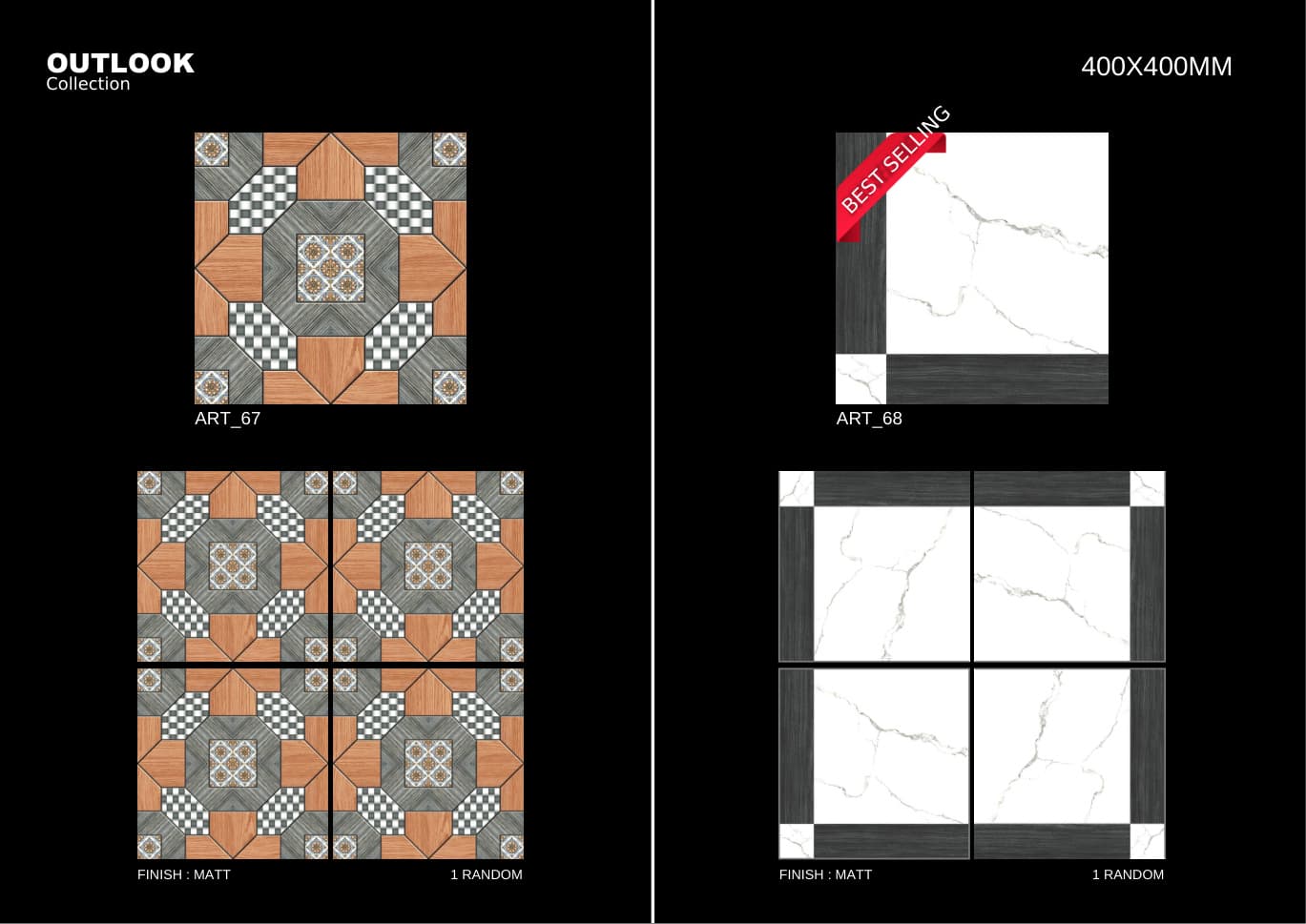 Art 400x400mm outdoor tile