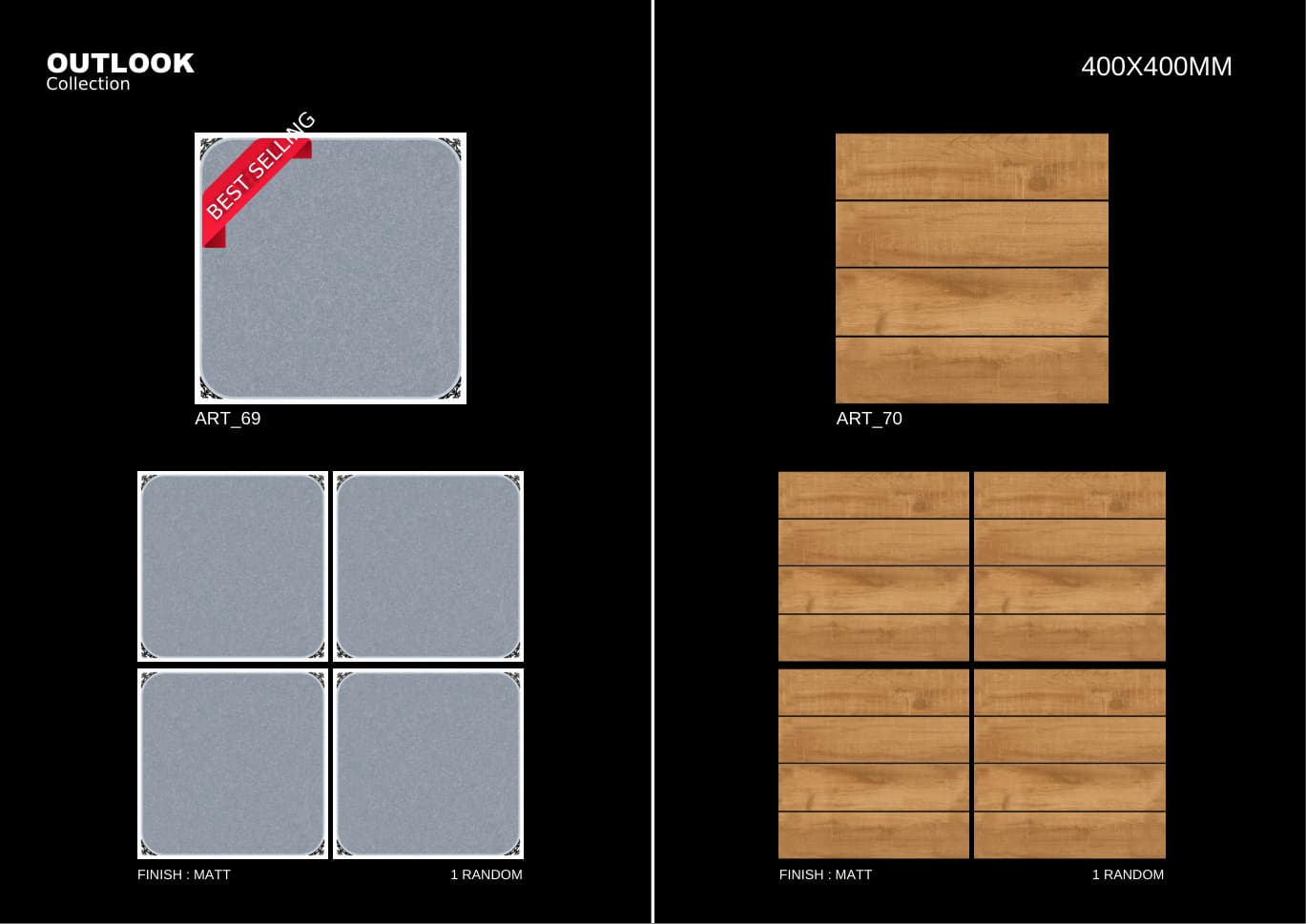 Art 400x400mm outdoor tile