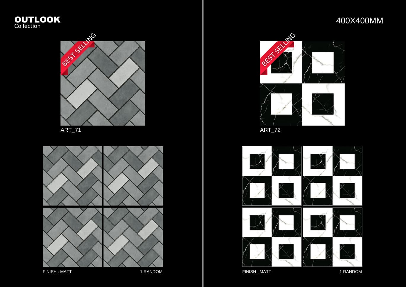 Art 400x400mm outdoor tile